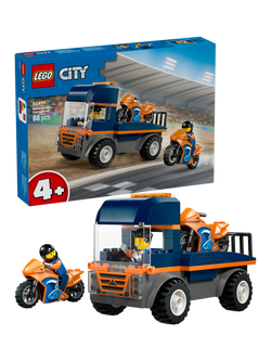 LEGO City 60491 Motorcycle Transporter Toy Building Kit, Multi