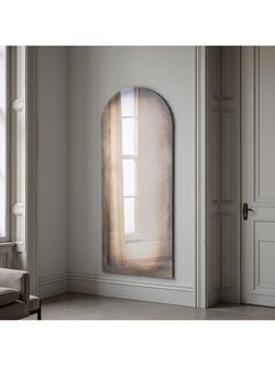 Yearn Tribeca Antiqued Full-Length Arched Wall Mirror, 170 x 70cm, Black, Black