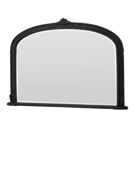 Yearn Victorian Arched Overmantel Wall Mirror, 89 x 127cm - view 2, Black