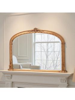 Yearn Victorian Arched Overmantel Wall Mirror, 89 x 127cm, Gold