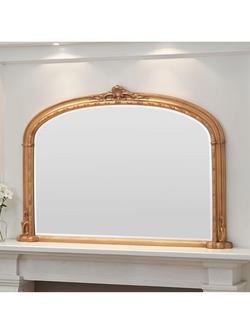 Yearn Victorian Arched Overmantel Wall Mirror, 89 x 127cm - view 2, Gold