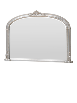 Yearn Victorian Arched Overmantel Wall Mirror, 89 x 127cm - view 2, Silver