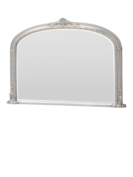 Yearn Victorian Arched Overmantel Wall Mirror, 89 x 127cm - view 2, Silver
