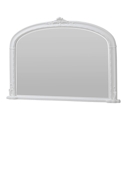 Yearn Victorian Arched Overmantel Wall Mirror, 89 x 127cm - view 2, White