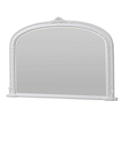 Yearn Victorian Arched Overmantel Wall Mirror, 89 x 127cm - view 2, White