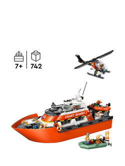 LEGO City 60504 Coast Guard Rescue Boat & Helicopter Building Kit - view 2, Multi