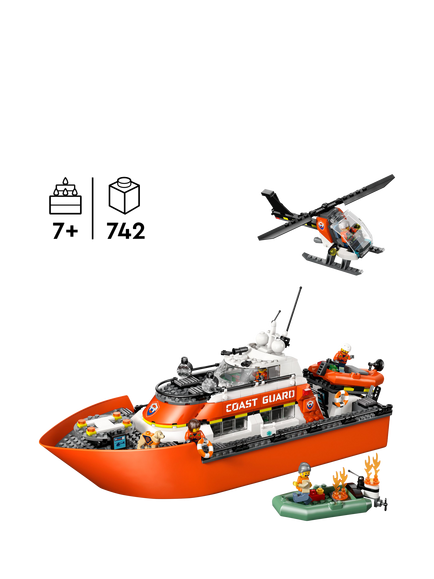 LEGO City 60504 Coast Guard Rescue Boat & Helicopter Building Kit - view 2, Multi