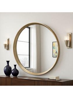 Yearn Willow Round Wall Mirror, 107cm, Gold