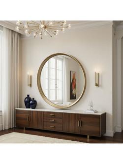 Yearn Willow Round Wall Mirror, 107cm - view 2, Gold