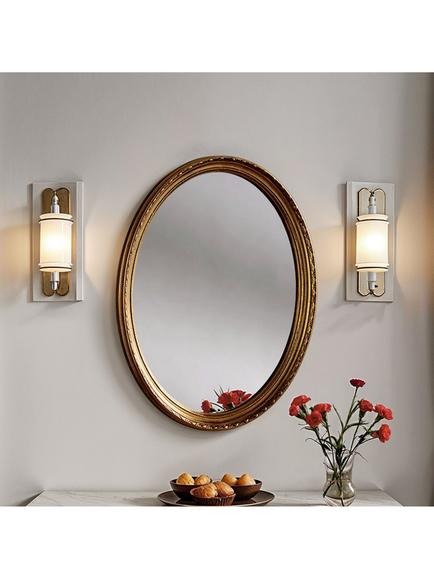 Yearn Oval Wall Mirror, 69 x 58cm, Gold