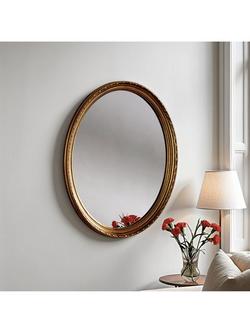 Yearn Oval Wall Mirror, 69 x 58cm - view 2, Gold