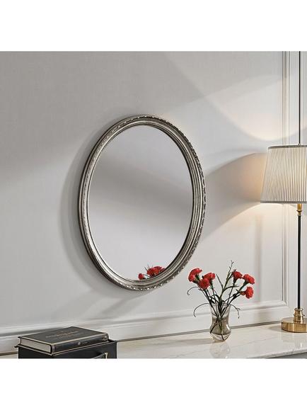 Yearn Oval Wall Mirror, 69 x 58cm - view 2, Silver