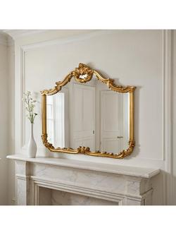 Yearn Overmantel Wall Mirror, 104 x 122cm - view 2, Gold