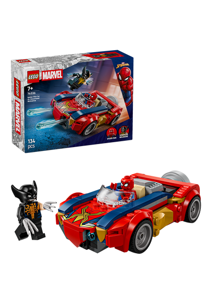 LEGO Marvel 76336 Marvel Spider-Man Car vs. Venomized Wolverine Building Toy, Multi