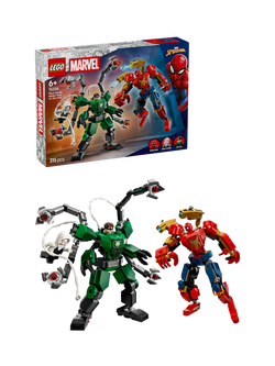 LEGO Marvel 76338 Mech Battle: Spider-Man vs. Doc Ock Building Toy, Multi