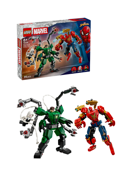 LEGO Marvel 76338 Mech Battle: Spider-Man vs. Doc Ock Building Toy, Multi