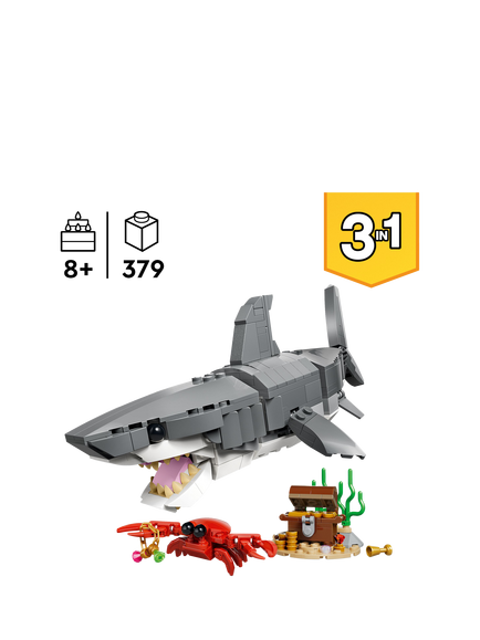 LEGO Creator 31381 Fierce Shark with a Treasure Chest 3-in-1 Building Toy - view 2, Multi