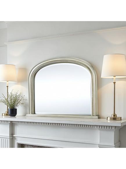 Yearn Arched Gilt Frame Overmantel Wall Mirror, 79 x 112cm - view 2, Silver
