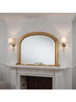Yearn Arched Gilt Frame Overmantel Wall Mirror, 79 x 112cm - view 2, Gold
