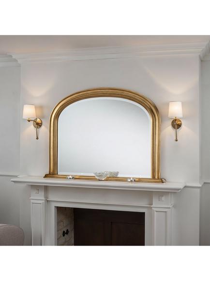 Yearn Arched Gilt Frame Overmantel Wall Mirror, 79 x 112cm - view 2, Gold