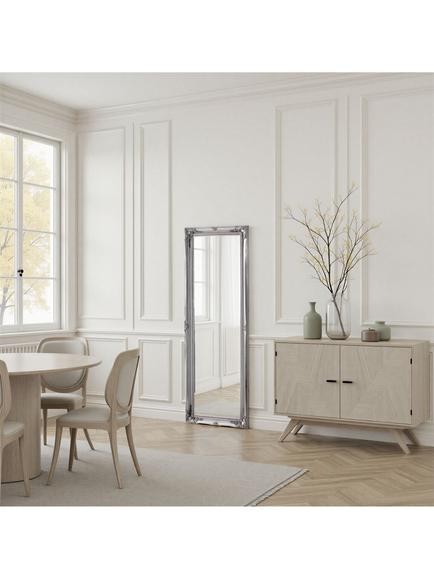 Yearn French Rectangular Wall Mirror, 166 x 60cm - view 2, Silver