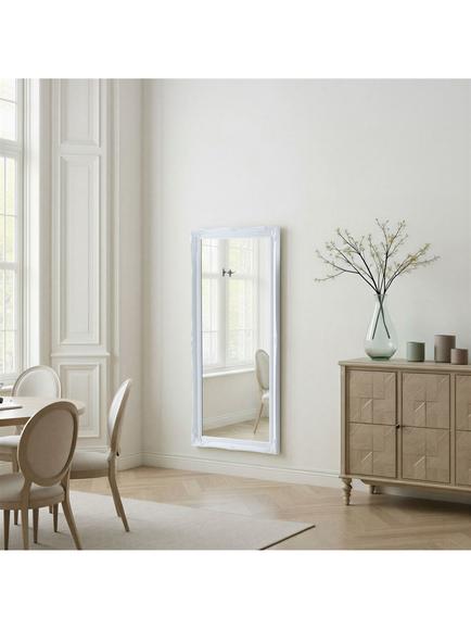 Yearn French Rectangular Wall Mirror, 166 x 75cm - view 2, White