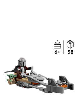 LEGO Star Wars 75436 The Mandalorian & Grogu's Speeder Bike Building Toy - view 2, Multi