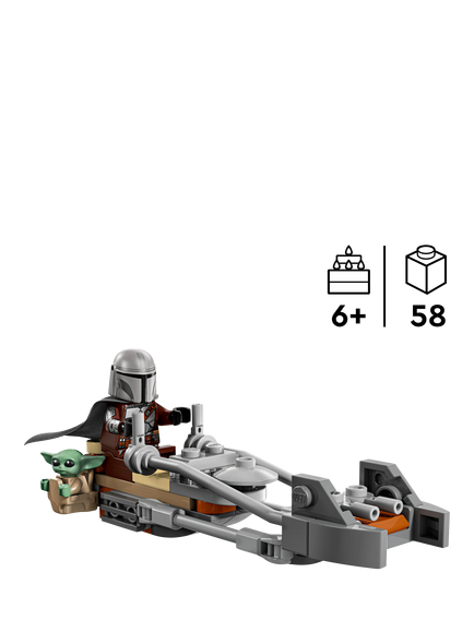 LEGO Star Wars 75436 The Mandalorian & Grogu's Speeder Bike Building Toy - view 2, Multi