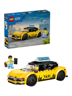 LEGO City 60487 Yellow Taxi Model Car Playset, Multi