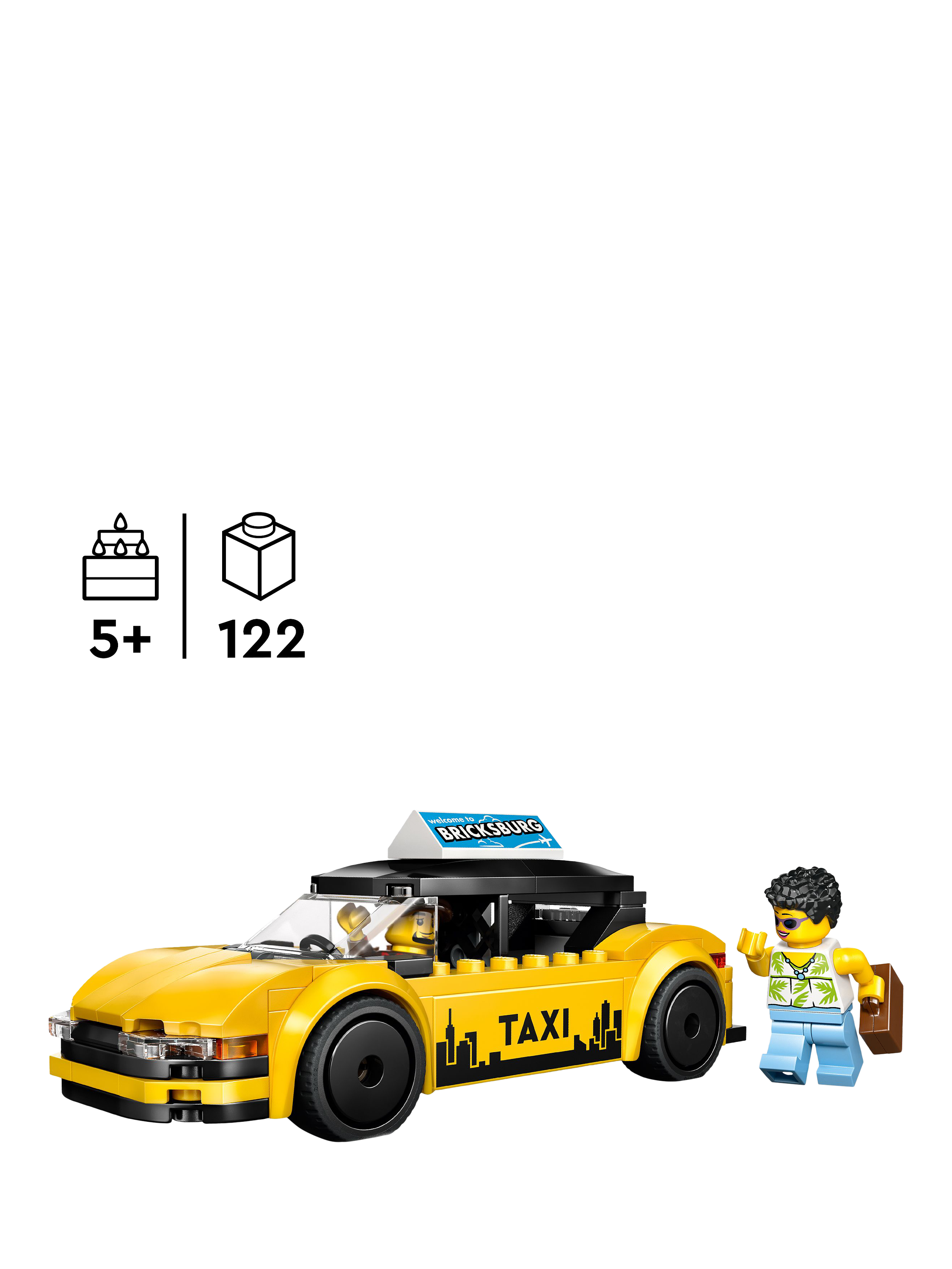 LEGO City 60487 Yellow Taxi Model Car Playset
