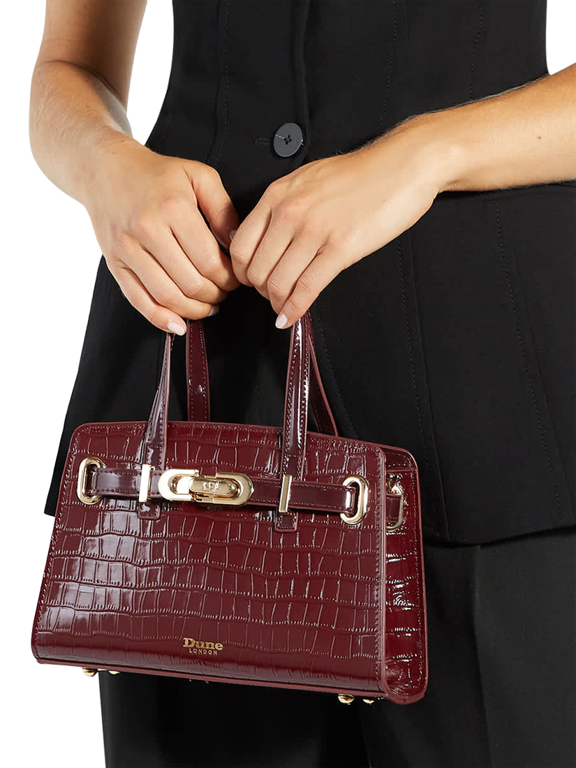 Product image 2 of 5, which shows Dune London Dinkydefine Belted Grab Bag, Burgundy