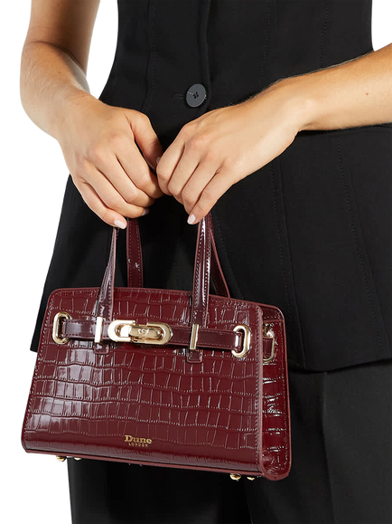 Dune London Dinkydefine Belted Grab Bag, Burgundy - view 2, Burgundy
