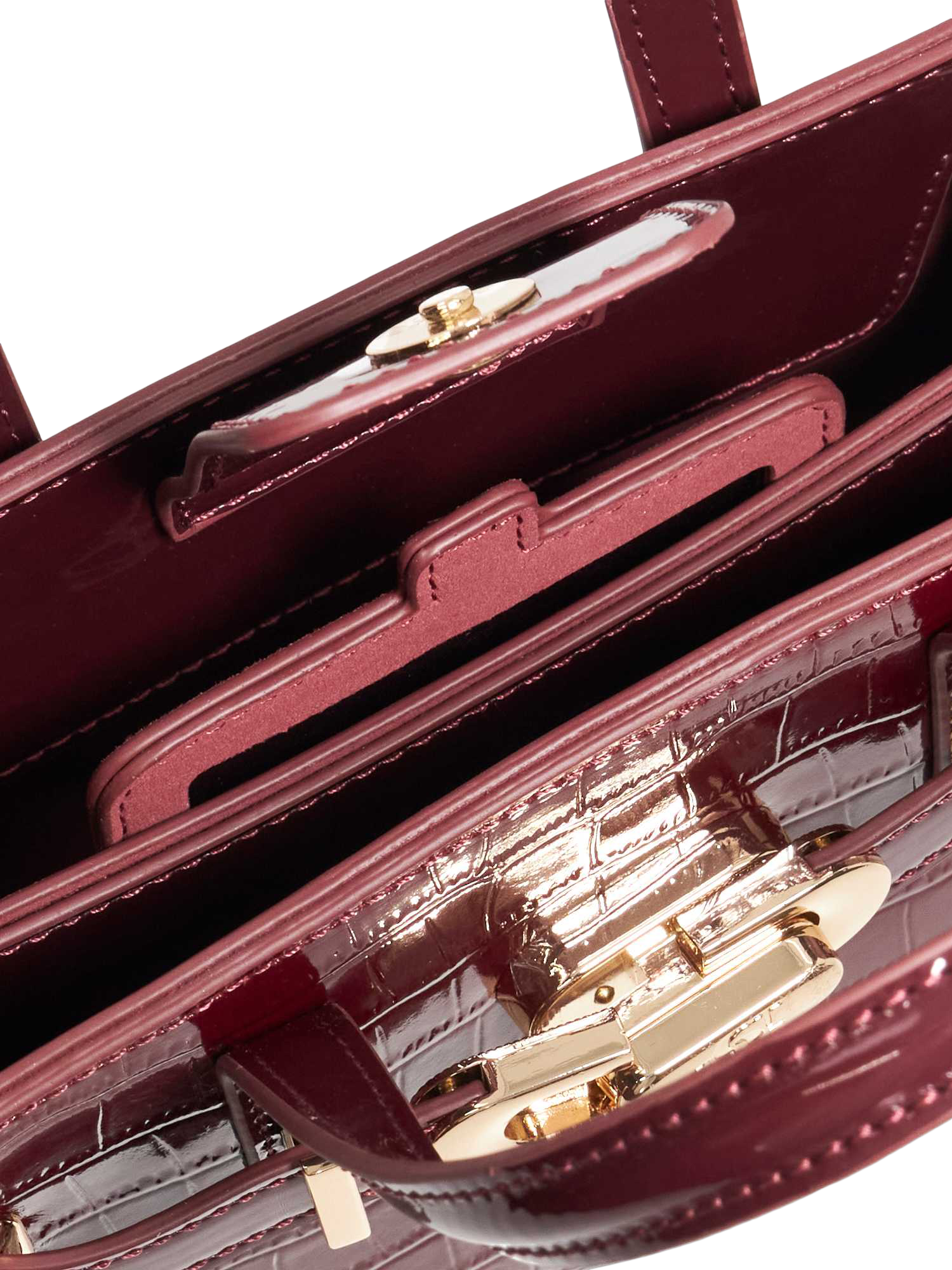 Product image 4 of 5, which shows Dune London Dinkydefine Belted Grab Bag, Burgundy
