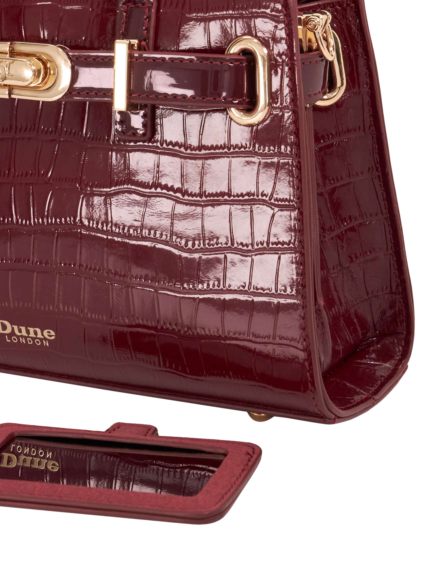 Product image 5 of 5, which shows Dune London Dinkydefine Belted Grab Bag, Burgundy