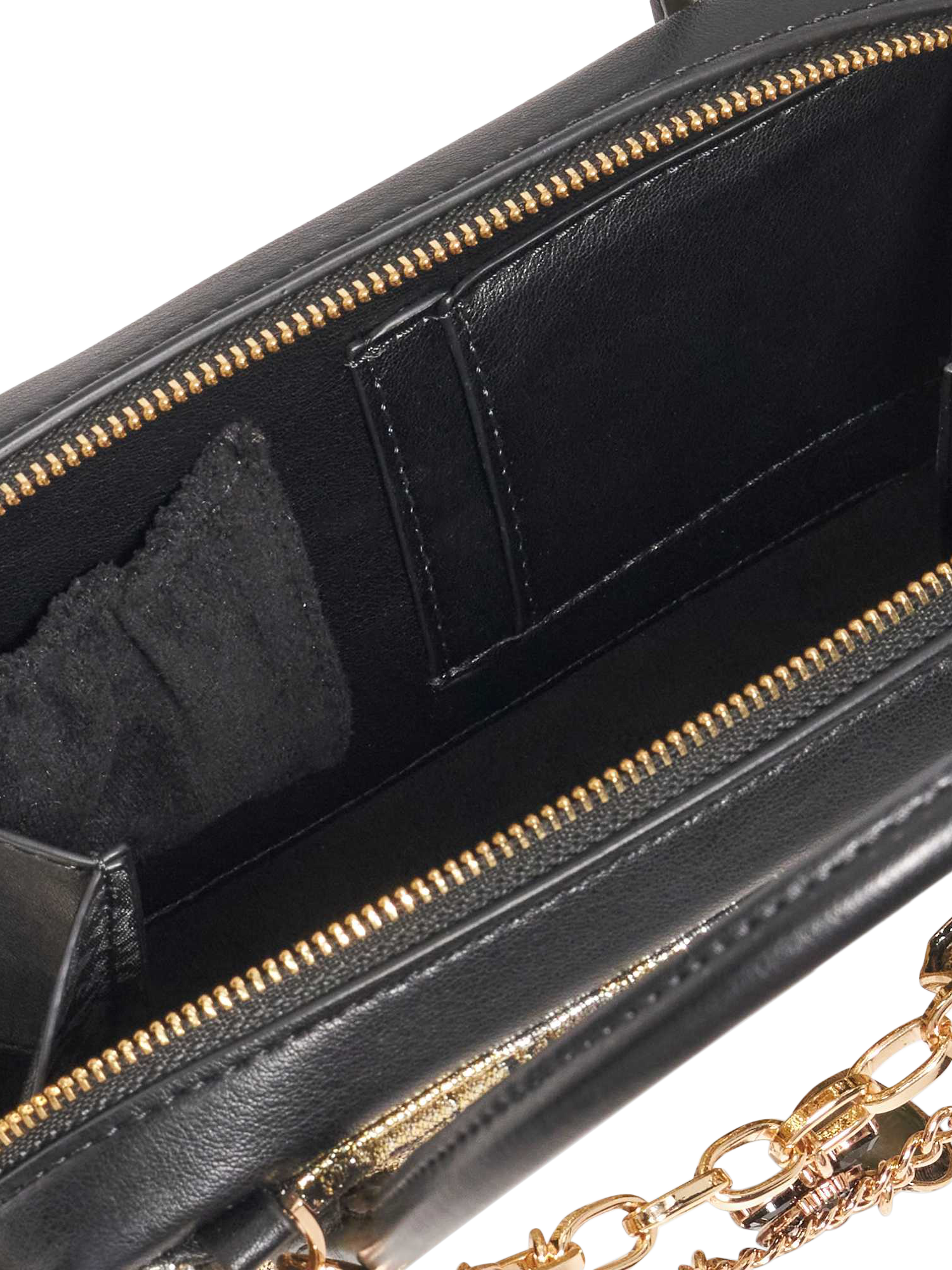 Product image 4 of 5, which shows Dune London Song Charm Chain Bag, Black
