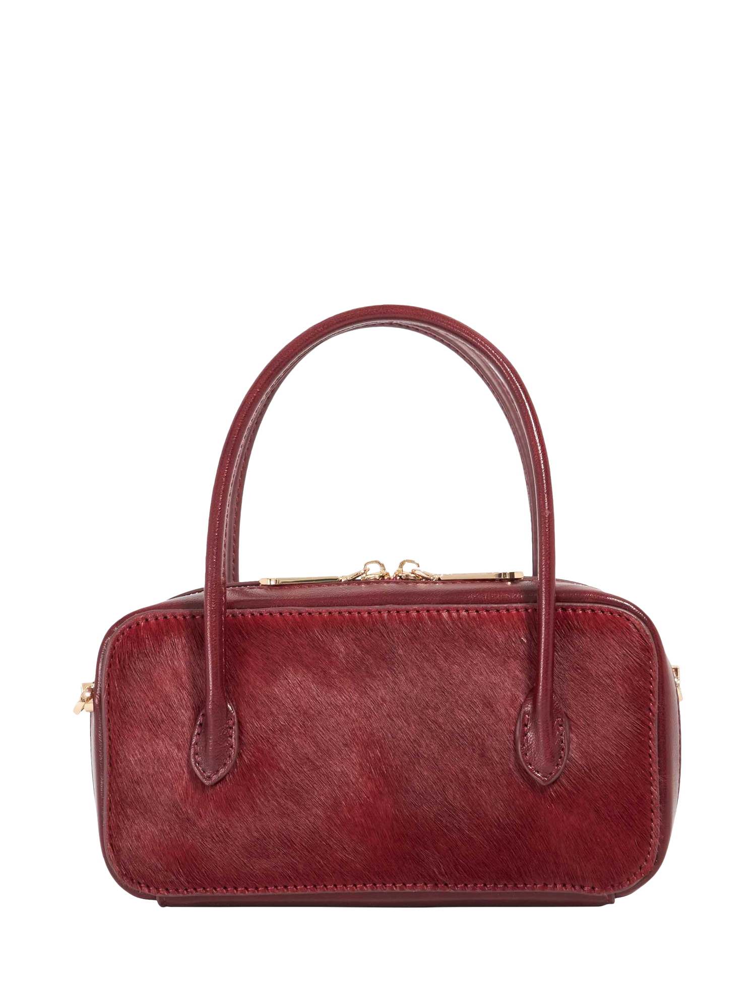Product image 3 of 5, which shows Dune London Pony Effect Leather Charm Chain Bag, Red