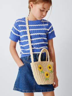 John Lewis Kids' Sunflower Straw Bag - view 2, Natural