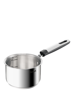 Tefal Emotion Plus Stainless Steel Uncoated Milk Pan, 14cm, Silver
