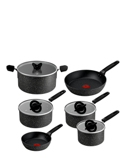 Tefal Expertise Plus Aluminium Non-Stick Pan Set, 6 Piece, Speckled Black