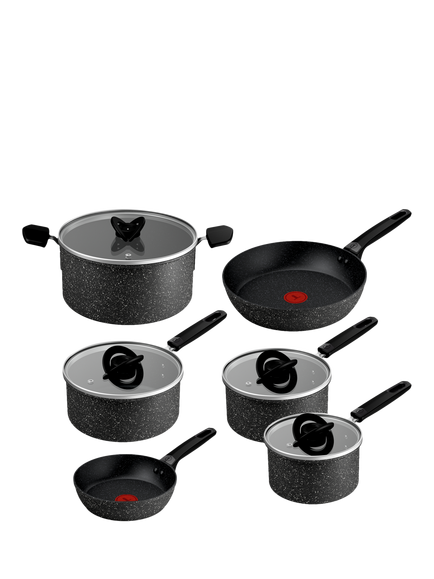 Tefal Expertise Plus Aluminium Non-Stick Pan Set, 6 Piece, Speckled Black