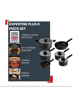 Tefal Expertise Plus Aluminium Non-Stick Pan Set, 6 Piece - view 2, Speckled Black