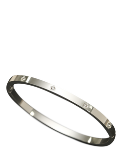 Jon Richard Waterproof Clover Bangle - view 2, Silver