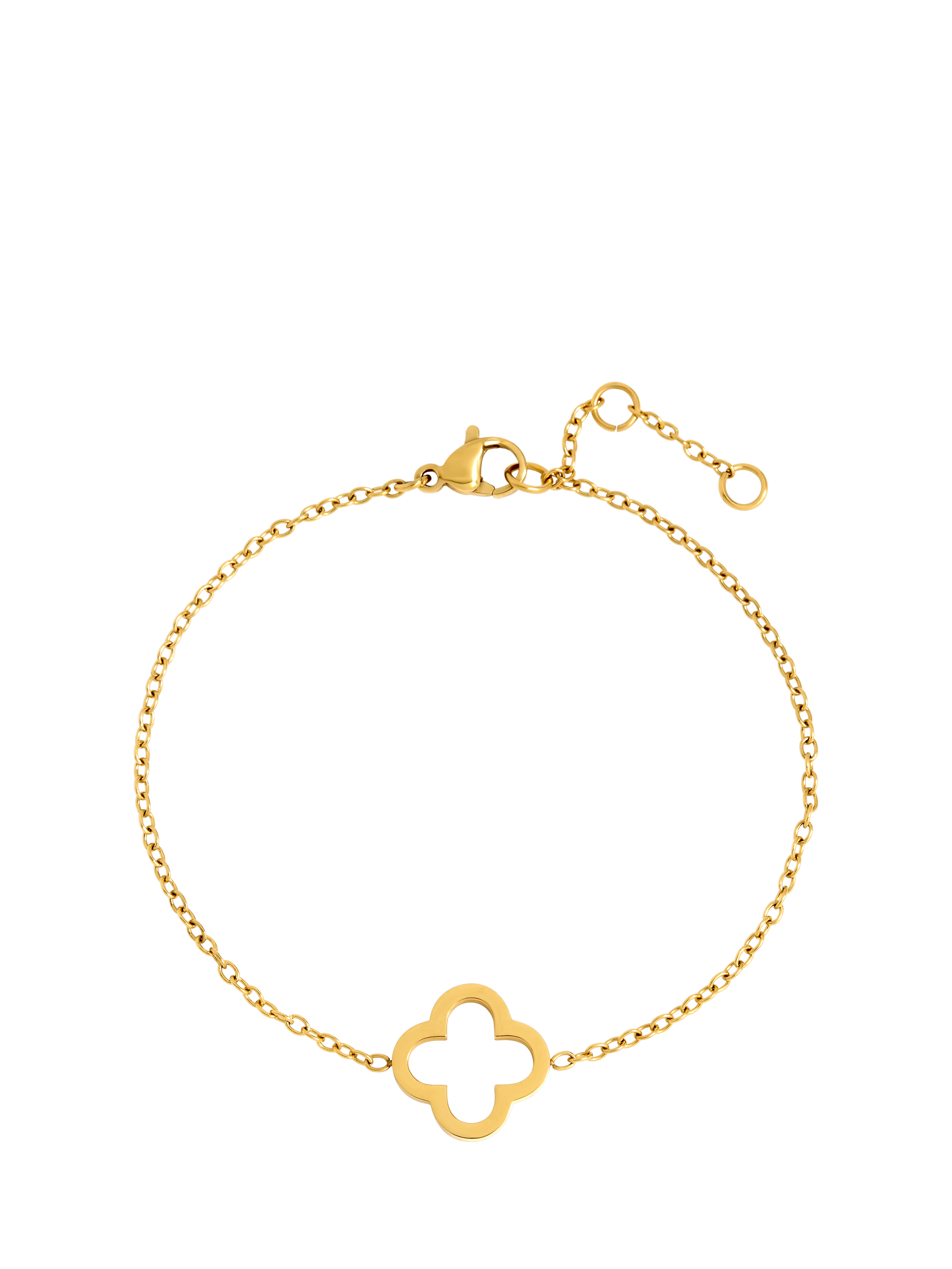 Product image 1 of 1, which shows Jon Richard Waterproof Clover Bracelet, Gold