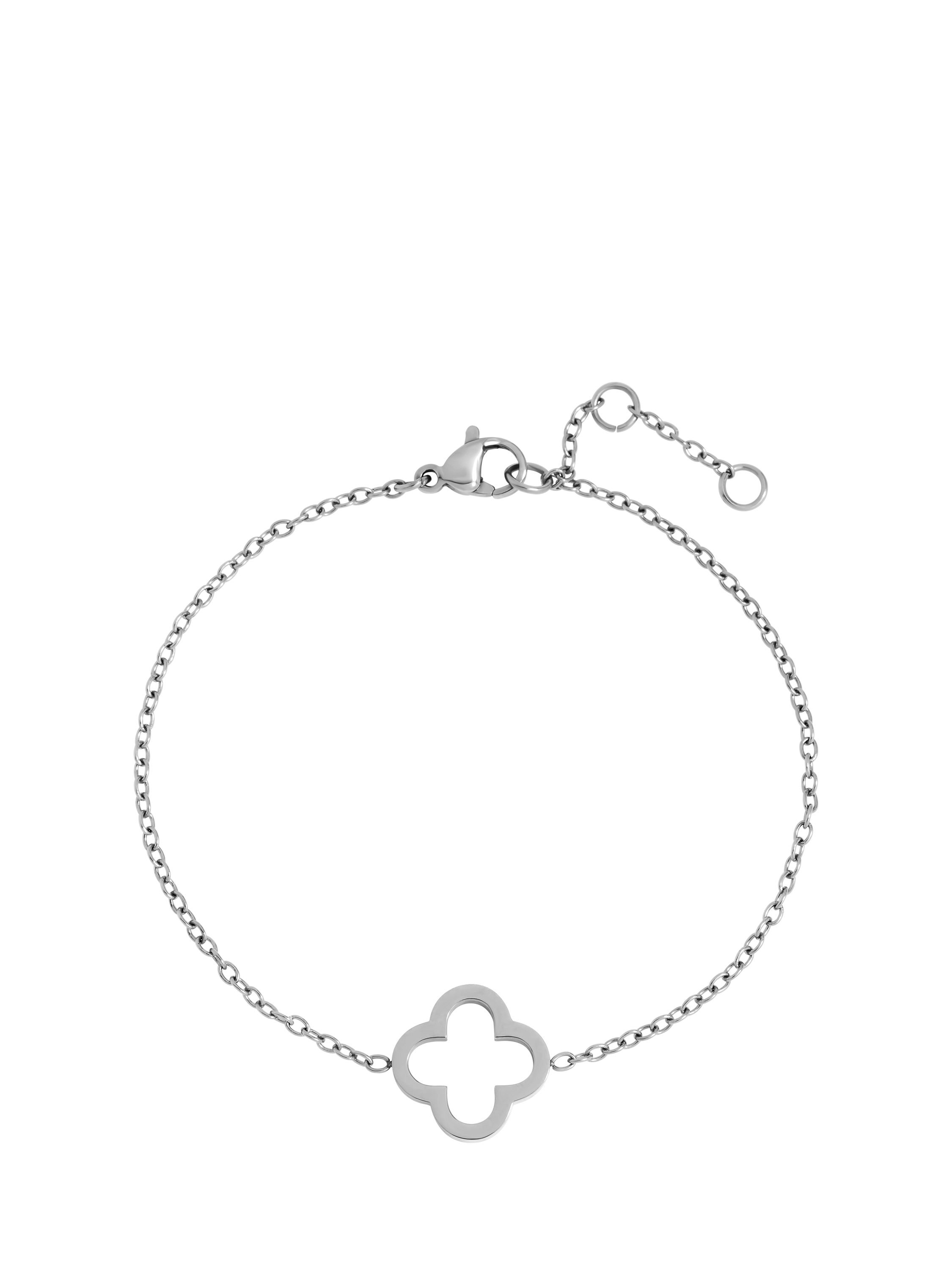 Product image 1 of 1, which shows Jon Richard Waterproof Clover Bracelet, Silver