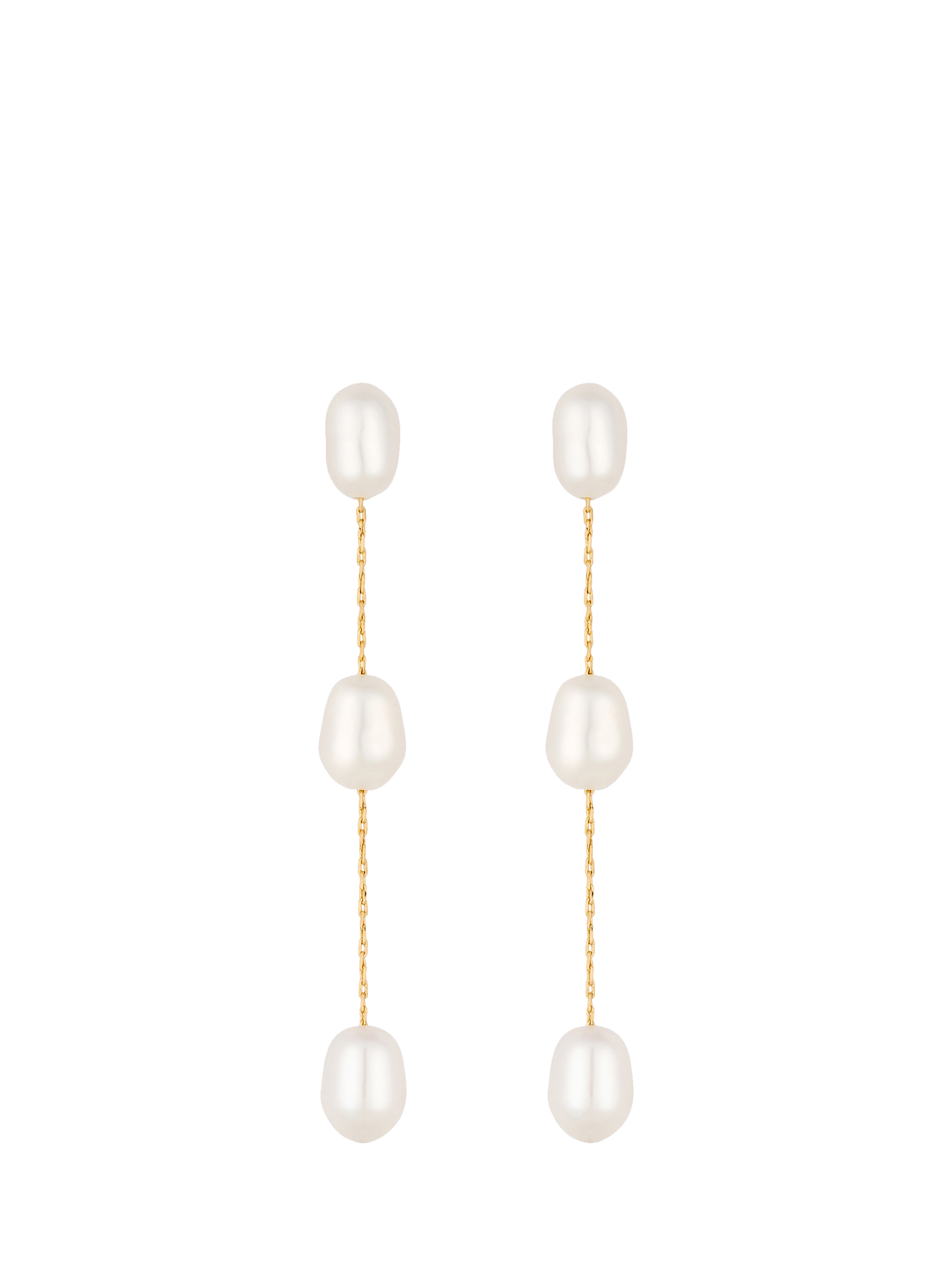 Product image 1 of 1, which shows Jon Richard Chain and Pearl Earrings, Gold