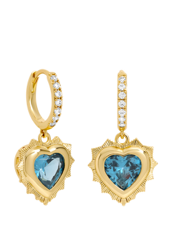 Jon Richard Birthstone Crystal Heart Huggie Earrings, March