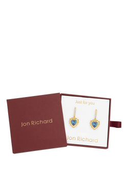 Jon Richard Birthstone Crystal Heart Huggie Earrings - view 2, March