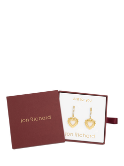 Jon Richard Birthstone Heart Huggie Earrings - view 2, June