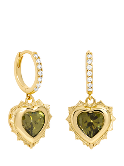 Jon Richard Birthstone Crystal Heart Huggie Earrings, August