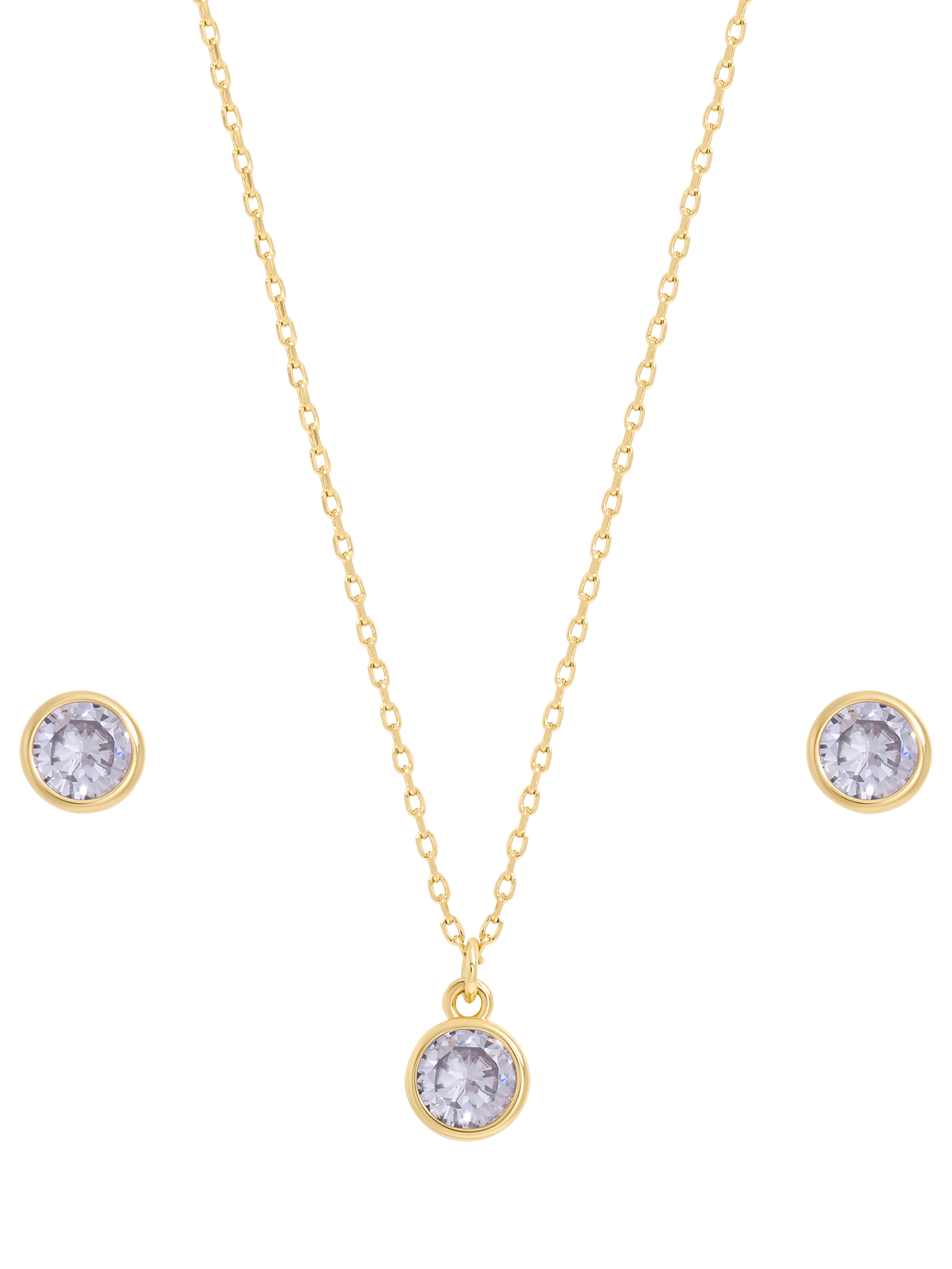 Product image 1 of 2, which shows Jon Richard Birthstone Earring and Necklace Set, February